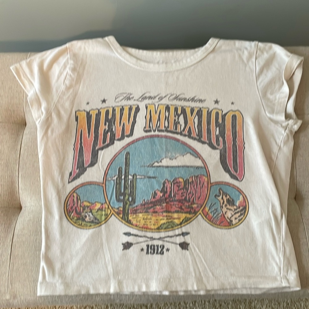 Hollister White New Mexico Graphic Short Sleeve Tee